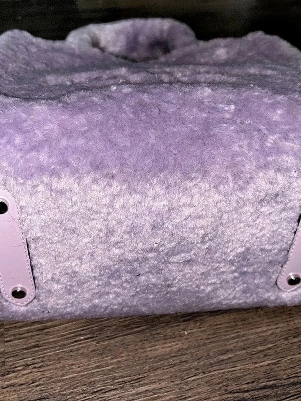 Kate Spade Ellie Small Tote Faux Fur Small Tote Purple NWT